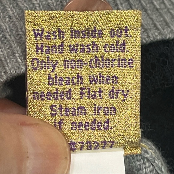 Princess Vera Wang Gray Button Cardigan Sweater Sz S Lace Hem Colorful Trim - Picture 10 of 16